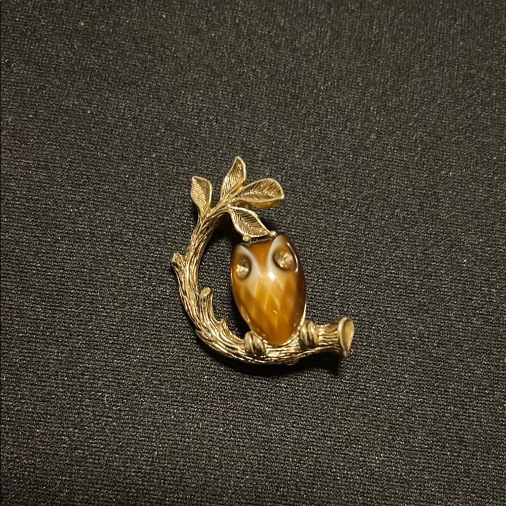 Emmons Gold Owl Brooch